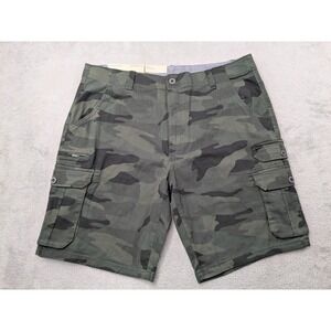 Iron Co. Mens 38 Jungle Camo Stretch Twill Cotton Blend Cargo Shorts New